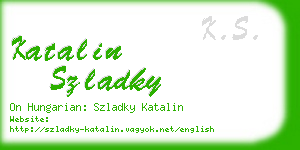 katalin szladky business card